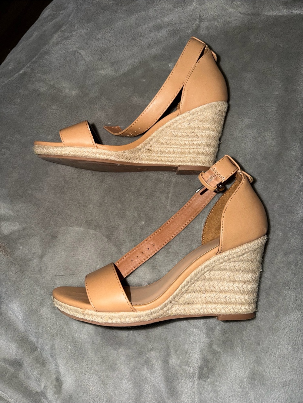 a new day Tan Espadrille Wedge Sandals with Ankle Strap